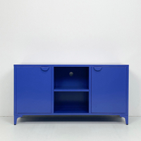 Metal TV Stand with Semi-circular Handle Living Room Storage Sideboard