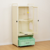 Multi-Level Steel Cat Cage with Storage Drawers & Sisal Scratching Post