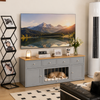  Cold-Rolled Steel Dog Crate TV Stand with Drawers & Cabinets