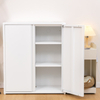 old-Rolled Steel Dog & Cat Clothes Storage Cabinet with Double Doors & Hanging Rod