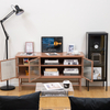 3‑Door Fluted Glass Steel Sideboard Cabinet