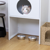 Multi-Level Cat House with Display Cabinet & Feeding Station