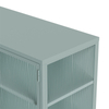 Mint Green Fluted Glass 2-Door Metal Sideboard