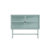 Mint Green Fluted Glass 2-Door Metal Sideboard