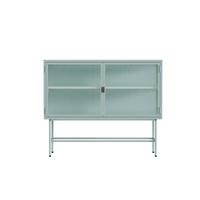 Mint Green Fluted Glass 2-Door Metal Sideboard