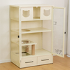 Multi-Level Steel Cat Cage with Storage Drawers & Sisal Scratching Post