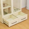 Multi-Level Steel Cat Cage with Storage Drawers & Sisal Scratching Post