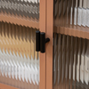 3‑Door Fluted Glass Steel Sideboard Cabinet
