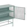 Mint Green Fluted Glass 2-Door Metal Sideboard