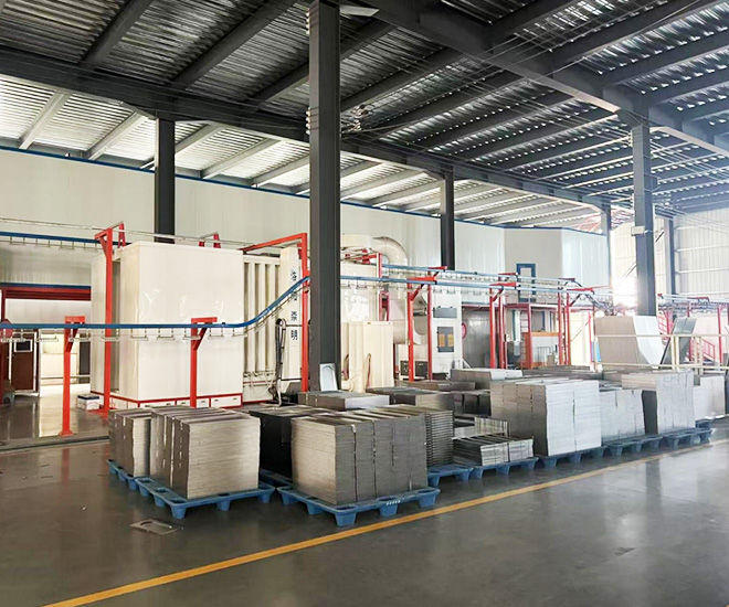 Powder coating line for modern metal furniture surface finishing