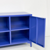 Metal TV Stand with Semi-circular Handle Living Room Storage Sideboard