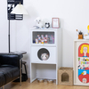 Multi-Level Cat House with Display Cabinet & Feeding Station