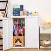 old-Rolled Steel Dog & Cat Clothes Storage Cabinet with Double Doors & Hanging Rod