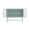 Mint Green Fluted Glass 2-Door Metal Sideboard