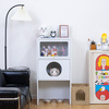 Multi-Level Cat House with Display Cabinet & Feeding Station
