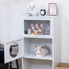 Multi-Level Cat House with Display Cabinet & Feeding Station