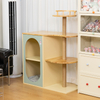 2-in-1 Wooden Cat Tree with Hidden Litter Box Enclosure